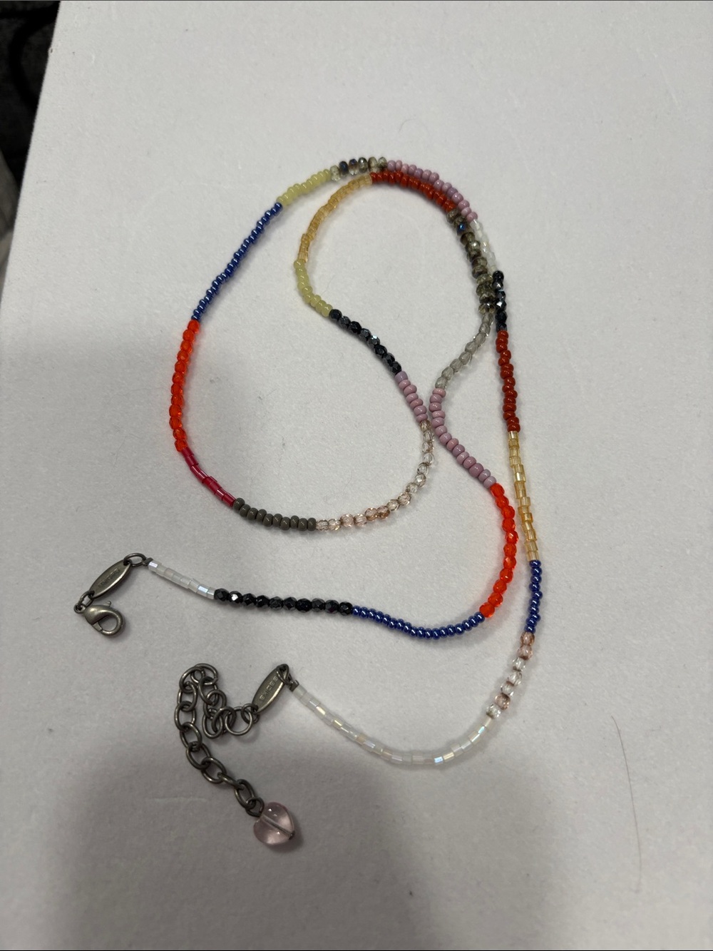 Sabika Multicolor Seed Bead Necklace with Gold Accent S14